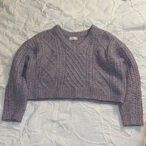 Oak + Fort light purple cropped sweater